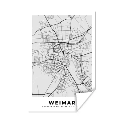 Produktbild von MuchoWow® Poster Karte - Deutschland - Weimar - Stadtplan 80x120 cm - Papierdruck