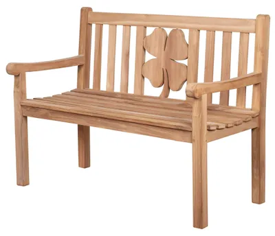 Produktbild von Teakholz Gartenbank Kleeblatt 120 cm