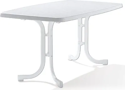 Produktbild von SIEGER Gartentisch klappbar 150 x 90 cm weiß Stahl