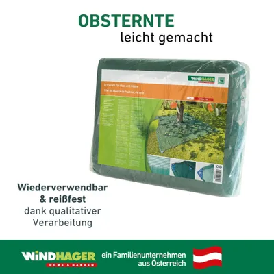 Image de Windhager Filet de récolte pour fruits et noix, filet de réception, vert foncé, 4 x 4 m 06020