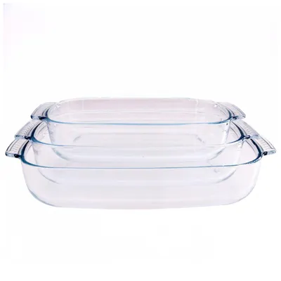 Produktbild von Lacers PurpleLine Auflaufform Glas 3er Set - Ofenfest, Mikrowellengeeignet & Spülmaschinenfest -  Nachhaltig &  BPA-Frei  | 2000ml, 2700ml, 3800ml
