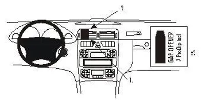 Produktbild von Brodit ProClip Fahrzeughalter 852824 - Mittelbefestigung - Mercedes Benz C-Klasse (180-320) 00-06, Mercedes Benz C-Klasse (180-320) 01-02