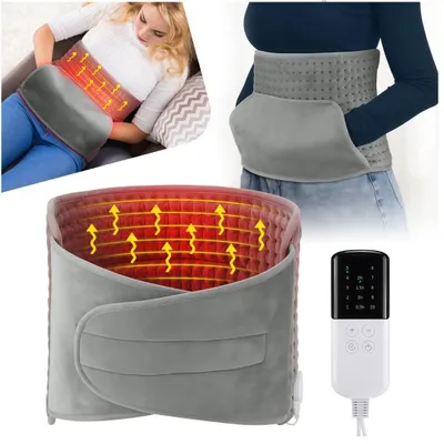 Produktbild von 4 in1 Heizkissen Elektrisch für Bauch und Rücken, Heizgürtel mit 10 Temperaturstufen Abschaltautomatik, 4 Timer, Wärmegürtel mit verstellbarem Band