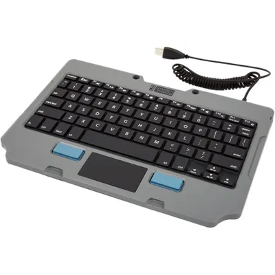 Produktbild von Gamber-Johnson 7160-1449-00, QWERTY, US Englisch, Touchpad, Gamber Johnson, Schwarz, Grau, Polycarbonat (PC), Gummi