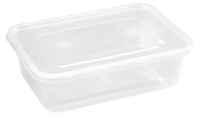 Plastikbehälter 650 ml mit Deckel, 250 Stück, mikrowellengeeignet