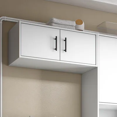Produktbild von Dmora Mehrzweckschrank 2 Türen Vergemoli 80x34h cm Weiß, Ein Regal Fach, Flügeltüren