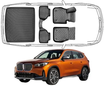 Produktbild von 3D Fußmatten & Obere Kofferraumwanne Auto Set Kompatibel mit BMW X1 U11 Ab 2022 Obere Kofferraummatte