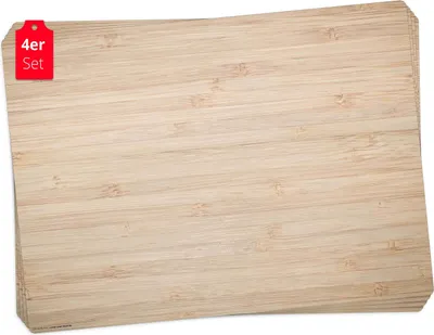 Image de Sets de table | Sets de table lavables - bois de bambou - en vinyle premium (plastique - sans BPA) - 4 pièces - 44 x 32 cm -  Germany