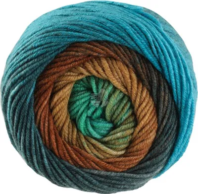 Produktbild von Lana Grossa - Cool Wool Big Color 4033 dunkelpetrol petrol dunkelgrün lehmbraun braun dunkelgrau