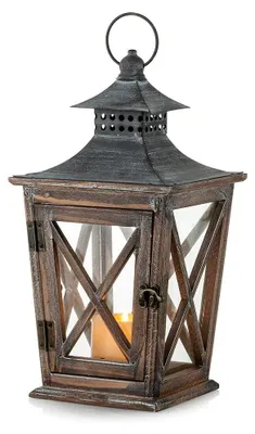 Produktbild von Omgoods – Kerzenleuchte, dekorativ – Holzleuchte – 39 cm hoch – 3 Stück – Aufhängevorrichtung – Ideal für Feiertage
