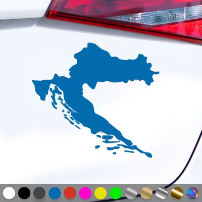Produktbild von PantherPixel Kroatien Aufkleber Karte Umriss Croatia Hrvatska Sticker Auto Geschenkidee Farbe Blau