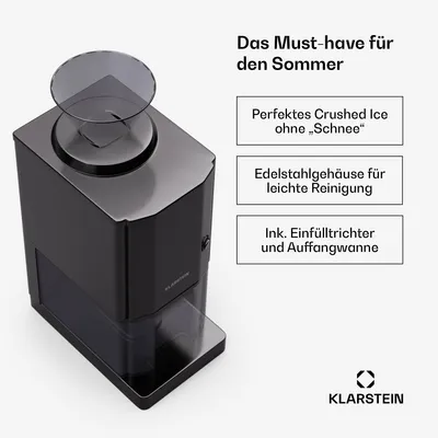 Produktbild von Klarstein Crushed-Ice-Maschine - Edelstahl, 15 kg/h, 3,5 L Behälter, Sicherheitsschalter, Saugnapf-Füße, Einfache Reinigung, Ideal für Partys