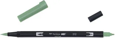 Produktbild von Tombow ABT-312, Fein, 1 Farben, Hellgrün, Rundspitze & Bürstenspitze, 0,3 mm, Schwarz