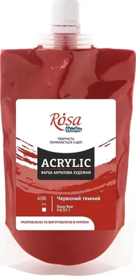 Zdjęcie produktu dla Farba akrylowa, 200 ml, ROSA STUDIO - Czerwień Głęboka (406)