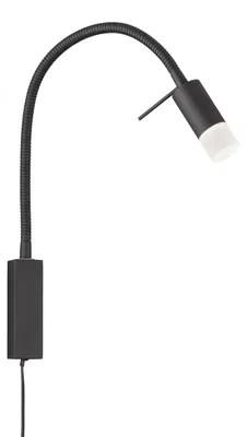 Obrázok produktu pre LED nástenná lampa, kov, pieskovočierna, ohybné rameno, výška 40 cm