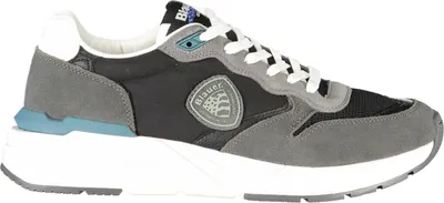 Produktbild von Schwarzer Herrensportschuh mit kontrastierenden Details und Applikation