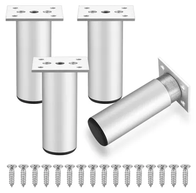 Productafbeelding van Solidchoice - 4 Stuks Meubelpoten van Aluminiumlegering met Antislip Pads 10 cm