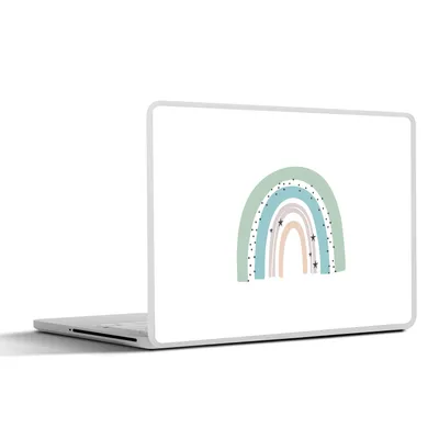 Produktbild von MuchoWow® Laptop Aufkleber Sticker Cover Regenbogen - Kinder - Sterne - Tupfen - Pastell 30x22 cm - Laptop-Sticker