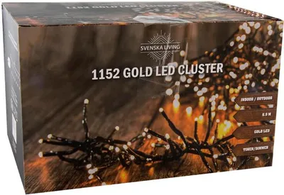 Obrázek produktu pro Řetěz Světelný Chomáč 1152 Zlaté Led Časovač 1,5M