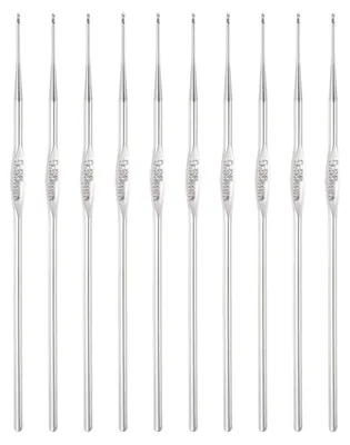 Productafbeelding van Haaknaalden set - 10 stuks - roestvrij staal - 0,6 mm - voor handwerken en garen