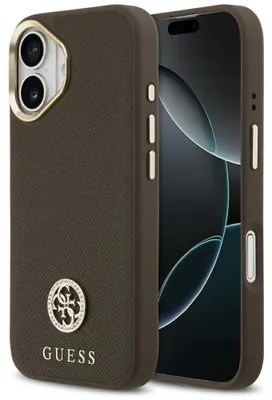 Obrázok produktu pre Guess – Grained Strass Logo MagSafe puzdro na iPhone 17 – hnedé