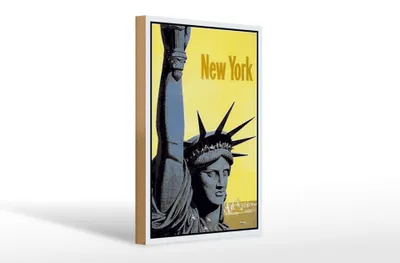 Produktbild von Holzschild Retro 20x30cm New York Statue of Liberty