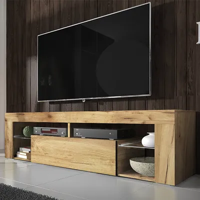 Produktbild von Televizní skříňka Selsey BIANKO TV lowboard ve vzhledu dubu Lancaster Stojící 140 cm