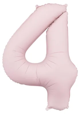 Zdjęcie produktu dla Balon foliowy cyfra 4 86cm jasny różowy