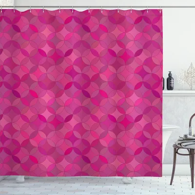 Immagine prodotto di ABAKUHAUS Tenda da doccia astratta, motivi geometrici a forma di stella, 175 x 200 cm, magenta scuro