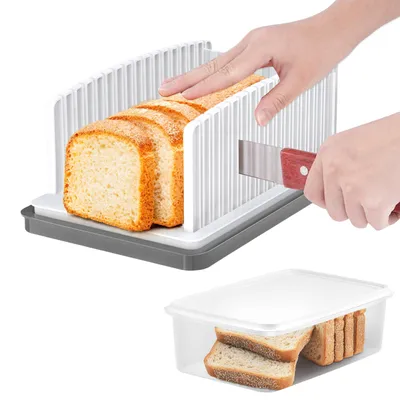 Imagen del producto de Máquina cortadora de pan 2 en 1 con soporte ajustable, portátil, ideal para la cocina y para acampar