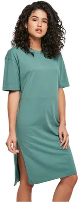 Immagine prodotto di Maglietta da donna Urban Classics Ladies Organic Oversized Slit Tee Dress paleleaf - 4XL