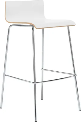 Produktbild von Moderner Designer Barhocker mit Lehne weiß Barstuhl Tresenhocker für Kücheninsel