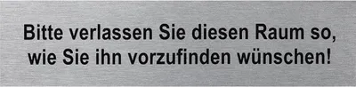 Produktbild von Türschilder in verschieden Größen + Bilder + Sprüche Türschild selbstklebend Firmenschild verlassen Sie diesen Raum 160x40mm BWE