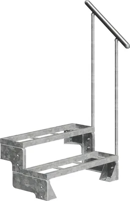 Produktbild von Dolle Außentreppe Gardentop 36-44cm Geschosshöhe mit Einlegerahmen 80cm breit mit Geländer