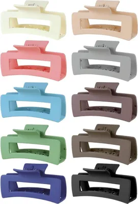 Image de Grande pince à cheveux dames Set antidérapant multicolore Hair Clip 10 pcs - Pinces à cheveux 10 cm de long - Mode bijoux de cheveux