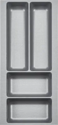 Produktbild von ORGA-BOX II Besteckeinsatz Tiefe 462 mm, Höhe 50,5 mm für Nobilia Küchen Canvas-Struktur silbergrau Breite 209 mm für Schubladen 300 mm