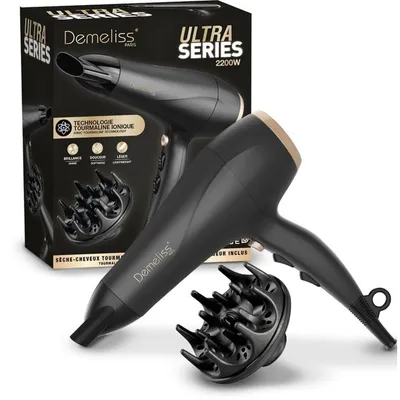 Immagine prodotto di Hair dryer - SAINT ALGUE - Demeliss Ultra Series - Diffuser - 3 temperature settings - 2200 W - Black