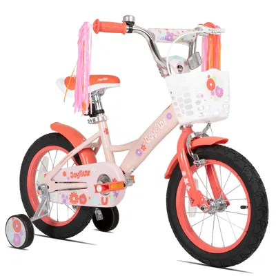 Produktbild von JOYSTAR Mädchenfahrrad Kinderfahrrad 12/14/16 Zoll mit abnehmbaren Stützrädern, Korb, Fahnenbändern, Doppelbremse & verstellbarem Sattel 2–7 Jahre