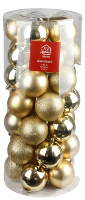 Image de Boules d'arbre de Noël or 35 pcs Décorations de l'arbre de Noël