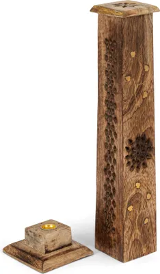 Produktbild von Räucherstäbchenhalter Räucherturm Mango Holz Sonne braun 30x5cm Turmhalter 2561