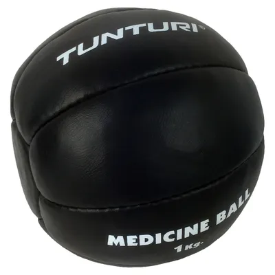 Image de Tunturi Medizinball avec 1 kg, balle de poids en noir, similicuir