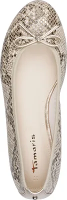 Immagine prodotto di Ballerine classiche da donna Tamaris con fiocco, vegane, suola antiscivolo, modello 1-22154-46, taglia: 38 EU, colore: beige