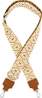 Produktbild von axy Taschen Schulterriemen 4cm Breiter Verstellbarer Taschengurt für Wechsel Schultergurt Azteken Muster Trageriemen Taschen, Farbe:Beige-Weiss