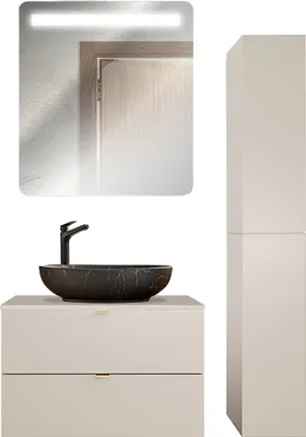 Produktbild von Badmöbel Set 3-teilig mit 80 cm Waschtisch in kaschmir matt, DURANGO-56