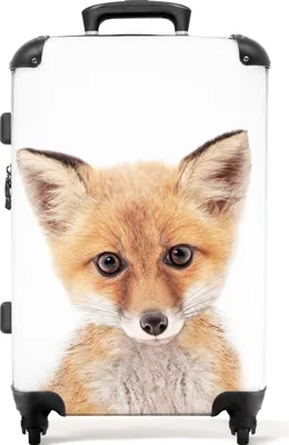 Produktbild von NoBoringSuitcases.com® Großer Koffer - Fuchs - Tiere - Orange - Natur - Kombinationsschloss TSA - Hartschalen Trolley 4 Rollen - 72 liter - Reisekoffer - 66 cmKoffer Mittelgroß 67x43x25 cm, 72L,