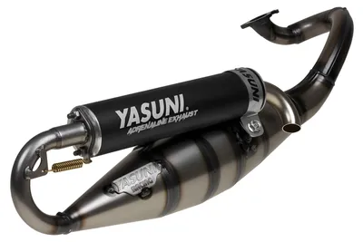 Zdjęcie produktu dla Układ wydechowy Yasuni Scooter R, czarny, 50-70 ccm, z certyfikatem ABE, przeznaczony do Yamahy Aerox 50 Cat