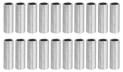 20 Lampenrohr-Nippel, 3 cm, M10, verzinkt, für Lampen