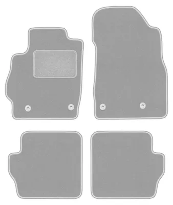 Obrázok produktu pre Velúrové autokoberce pre: Mazda 2 II 2007-2015 (hatchback) – sada 4 ks, sivé, na mieru – Wielganizator OSLO