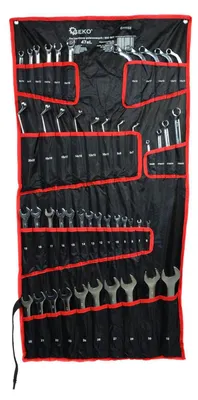 Obrázok produktu pre Kompletná sada kľúčov CrV 47ks - kombinované očkoploché, očkové ohnuté, kľúče tpu C a polootvorené na brzdové potrubia, Geko