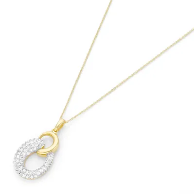 Produktbild von Karat 99023740450 Halskette mit Anhänger Damen 375/- Gelbgold Zirkonia